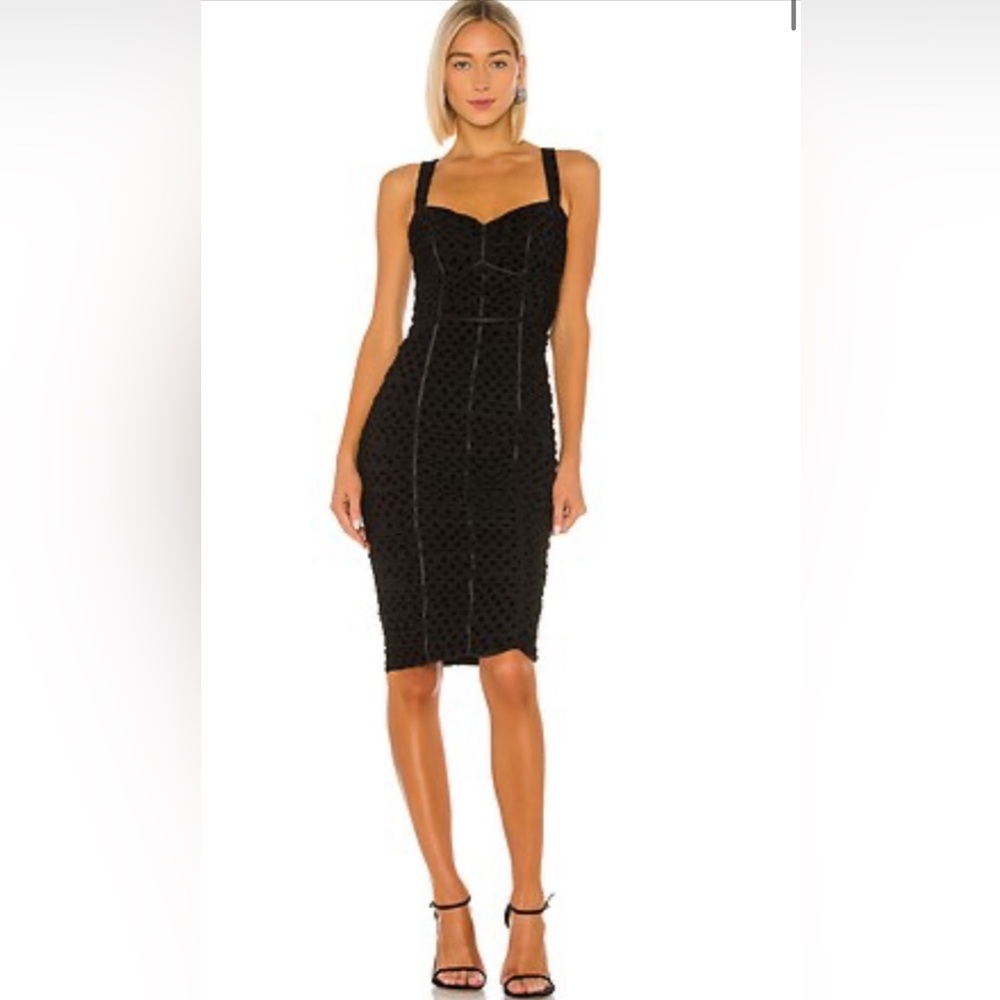 Tulle Midi Dress in Black polka dot Dress by IORANE